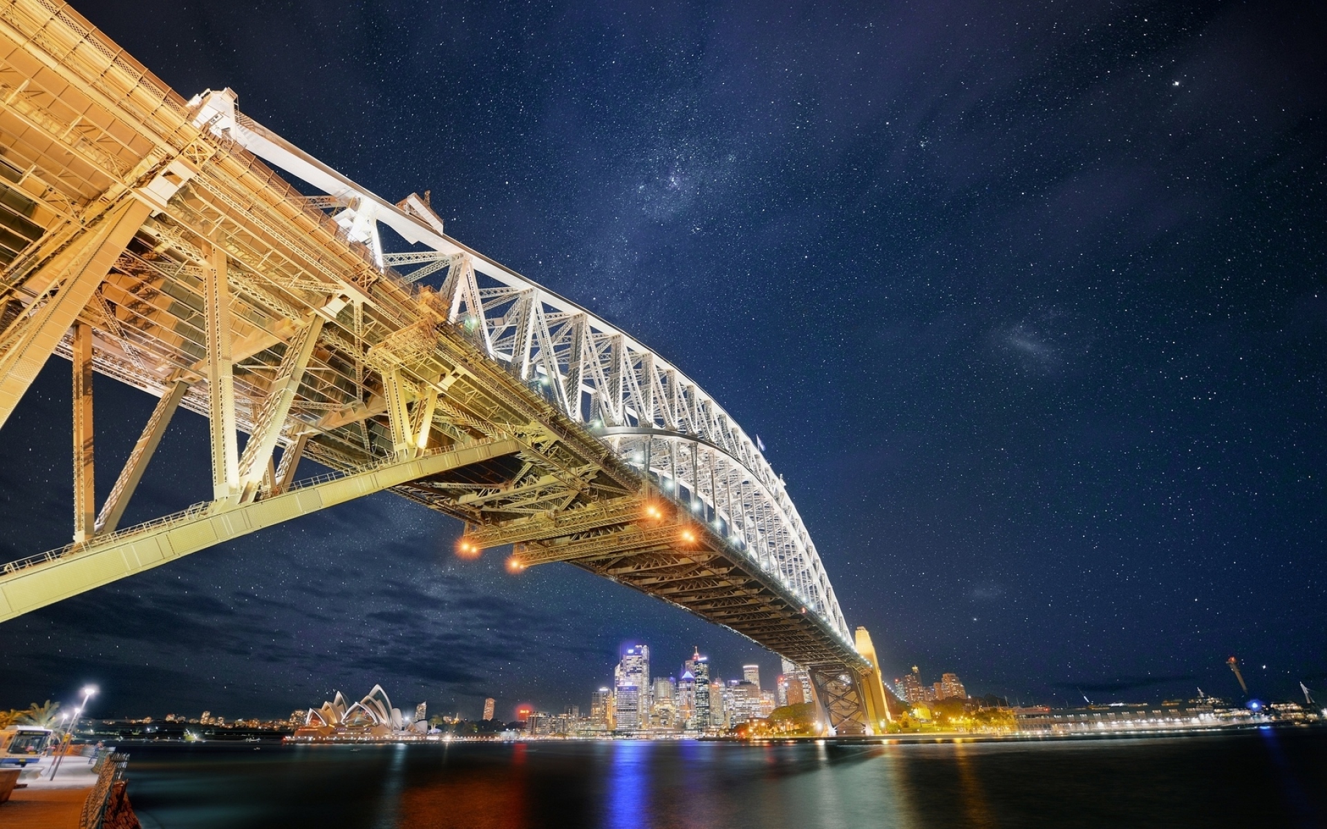Картинки Город, сидней, австралия, мост, ночь, звезды фото и обои на рабочий стол