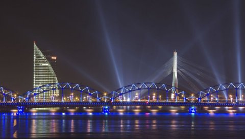 Сарай, мост, река, балки, кабельный мост