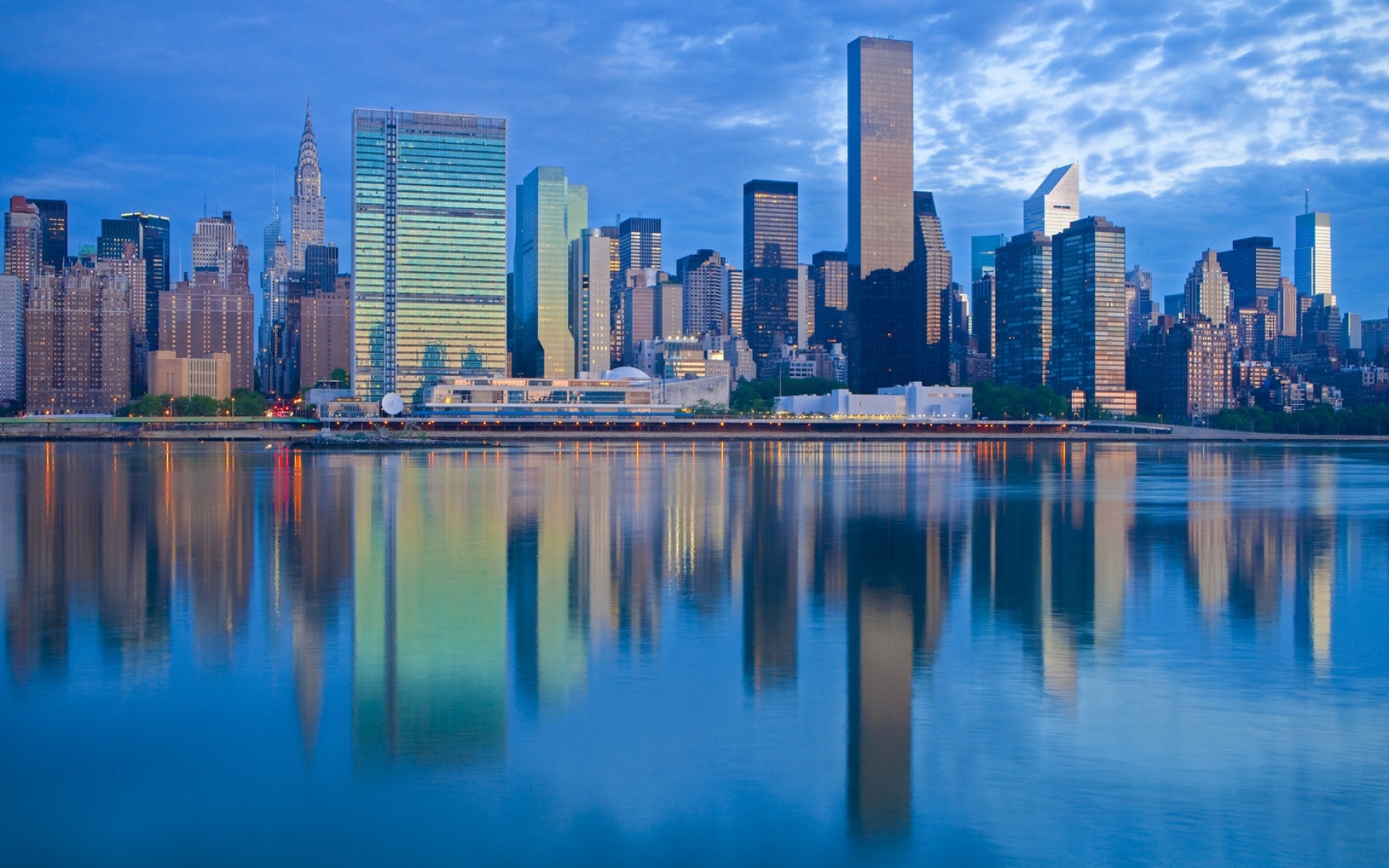 Картинки США, Нью - Йорк, панорама, река фото и обои на рабочий стол