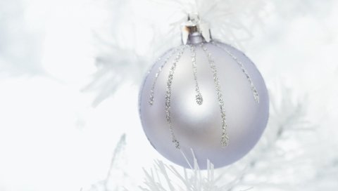 Рождественские украшения, мяч, блеск, нитка, серебро