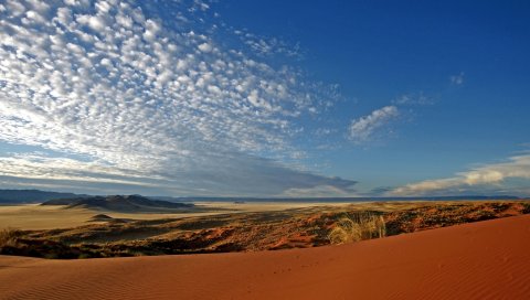Пустыня, песок, облака, перивы