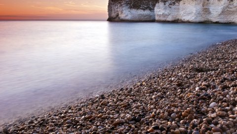 Камни, скала, море, гладкая поверхность, побережье