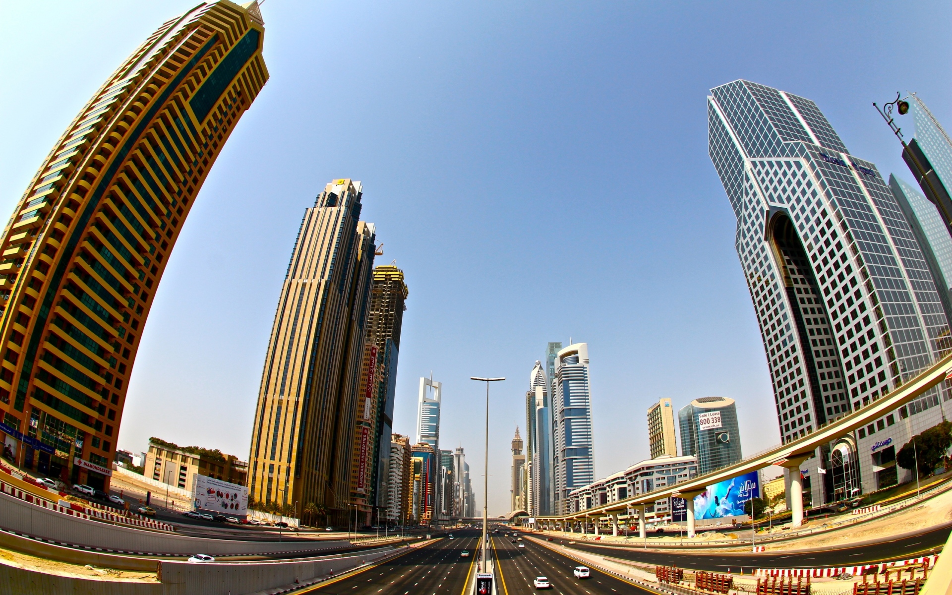 Картинки Дубай, небоскребы, улица, городской пейзаж фото и обои на рабочий стол