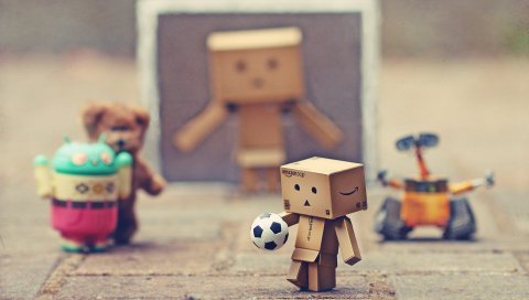 Danboard, игрушки, wall-e, компания, картон, робот