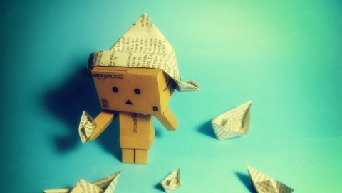 Danboard, картонный робот, бумага, лодки