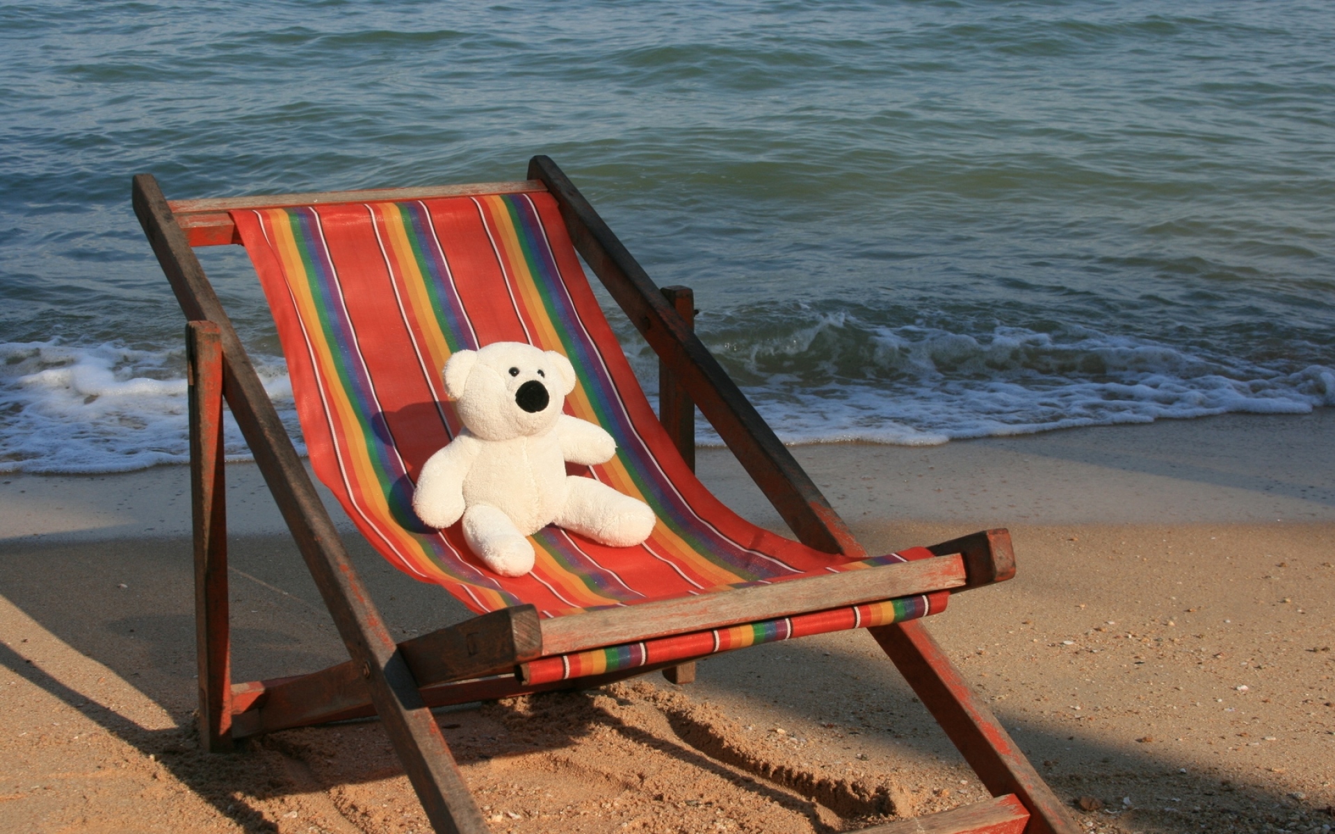 Картинки Настроение, море, пляжное кресло, игрушка, плюшевый мишка, путешествия, отдых, Таиланд фото и обои на рабочий стол