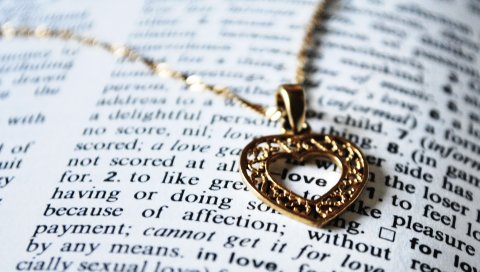 Подвеска, сердце, книга, слово, цепочка