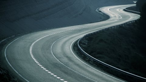 Дорога, асфальт, изгибы, витки, серпантин, тупость