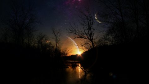 Ночь, планеты, свет