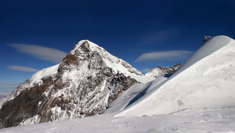 Горы, снег, линии, геометрия, зима