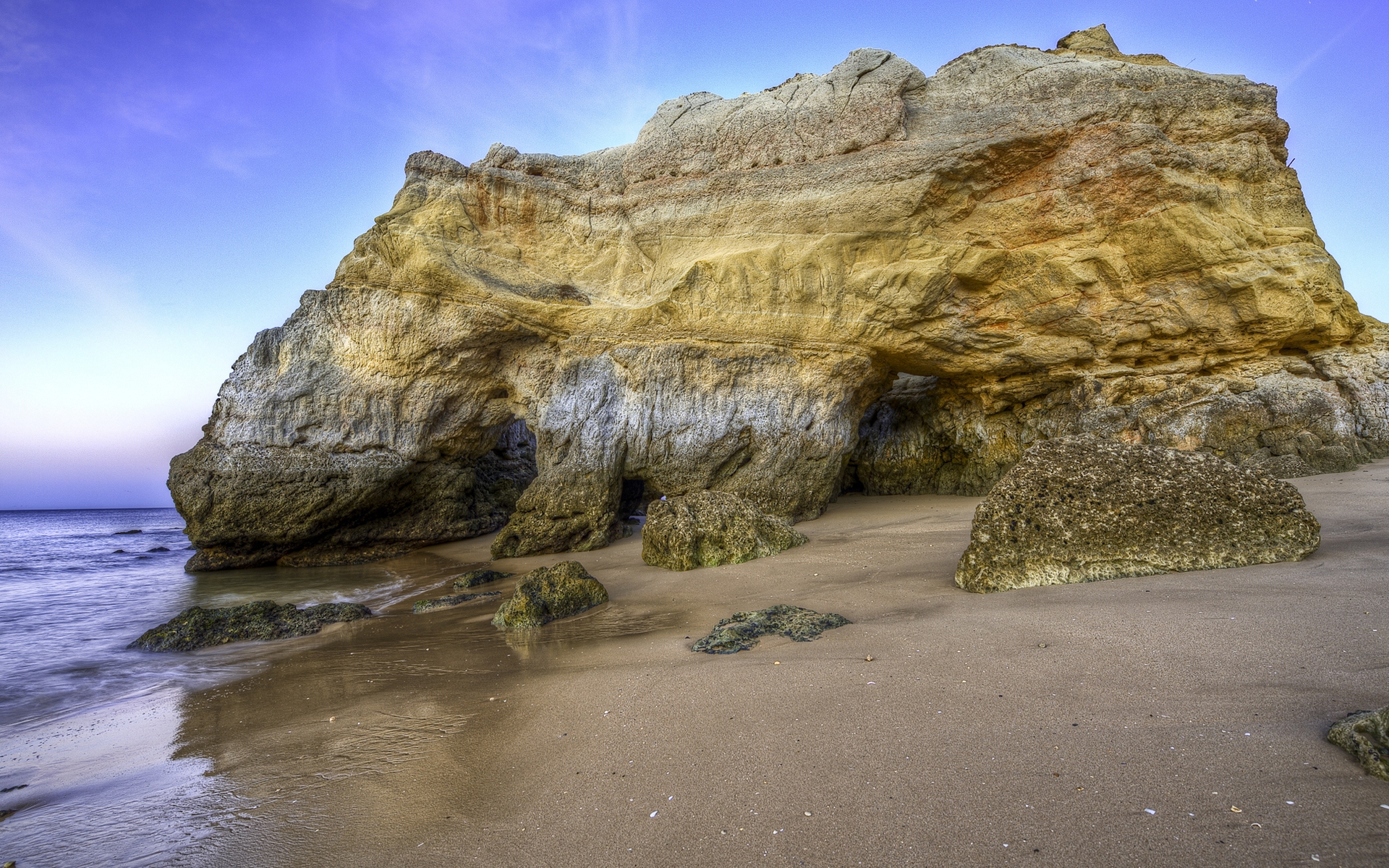 Картинки Скала, берег, песок, отток, сырость фото и обои на рабочий стол