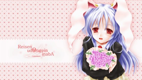 Reisen udongein inaba, девушка, уши, букет, чулки