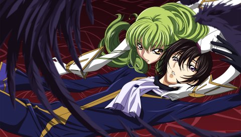 Код geass, мальчик, девушка, крылья