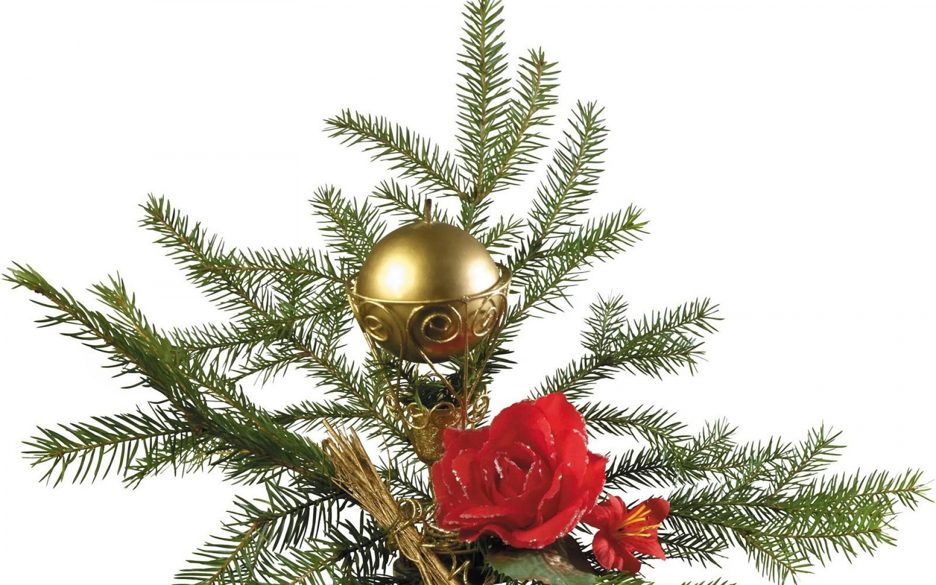 Картинки нить, иголки, рождественские украшения, цветок, белый фон фото и обои на рабочий стол