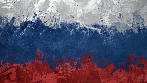 Флаг, россия, пятна, краска, символ, текстура