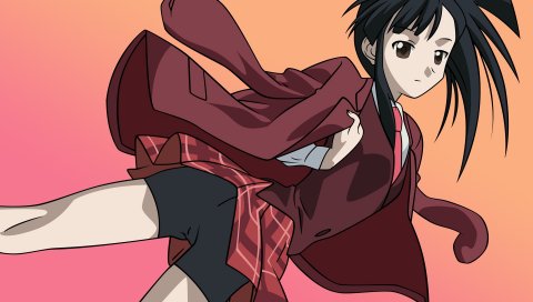 Sakurazaki setsuna, девушка, брюнетка, пальто, движение