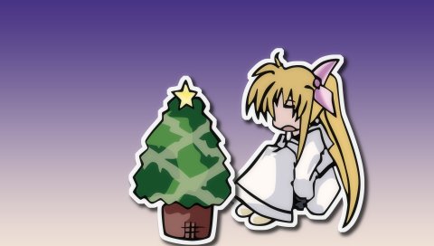 сёдзё лирического Nanoha, мультяшки, елка