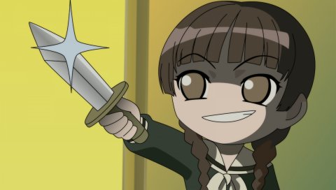 Maria sama ga miteru, shimazu yoshino, девушка, сердитый, нож