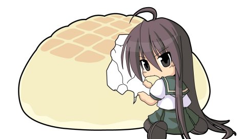 Shakugan no shana, девушка, белый хлеб, еда