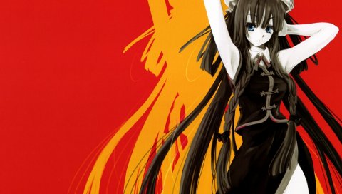 Misaki kurehito, девушка, брюнетка, платье