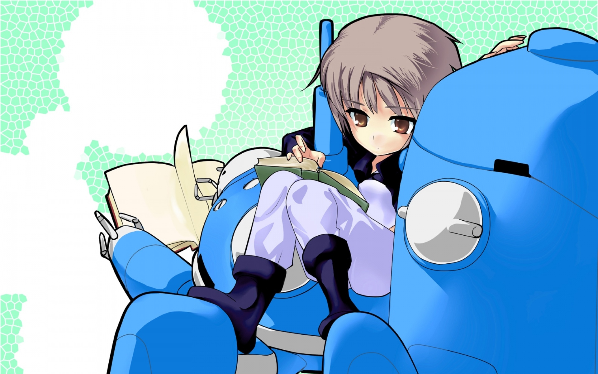 Картинки Nagato yuki, девушка, книга, робот фото и обои на рабочий стол