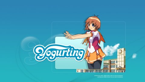 Йогурты, девушка, улыбка, жест, фон