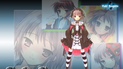 Nagato yuki, девушка, чулки, поза