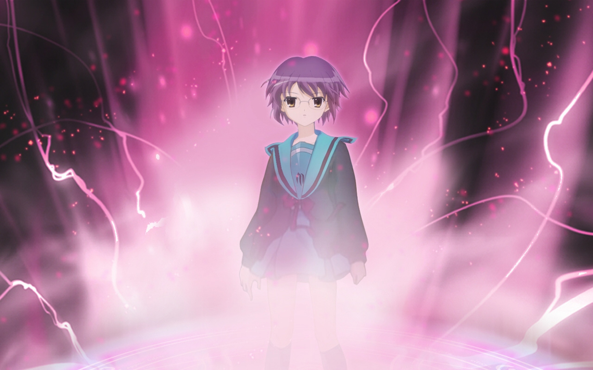 Картинки Nagato yuki, девушка, очки, космос фото и обои на рабочий стол