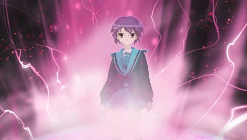 Nagato yuki, девушка, очки, космос