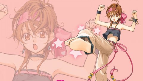 Король бойцов, kom momoko, девушка, удар, нога