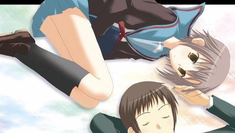 Tanyuu kyon, nagato yuki, мальчик, девушка, поза