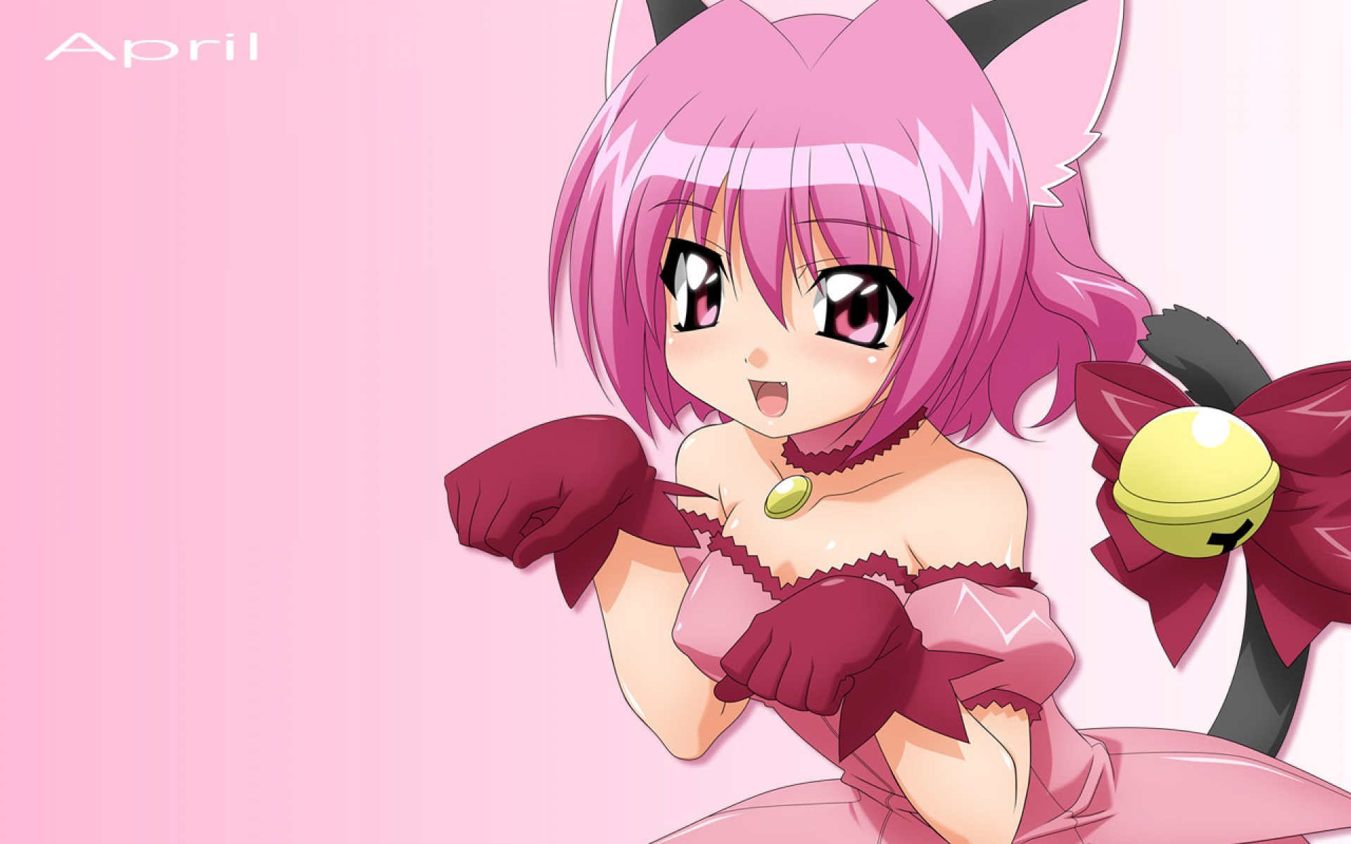 Картинки Tomokazu, tokyo mew mew, девушка, кошка, платье фото и обои на рабочий стол