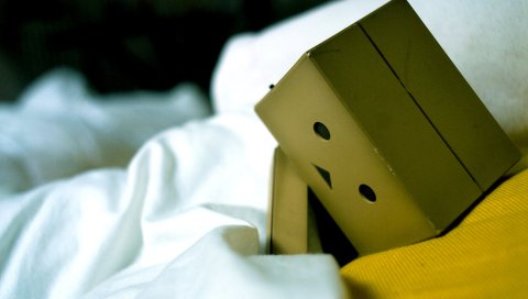 Danboard, коробки, робот, кровать, печаль