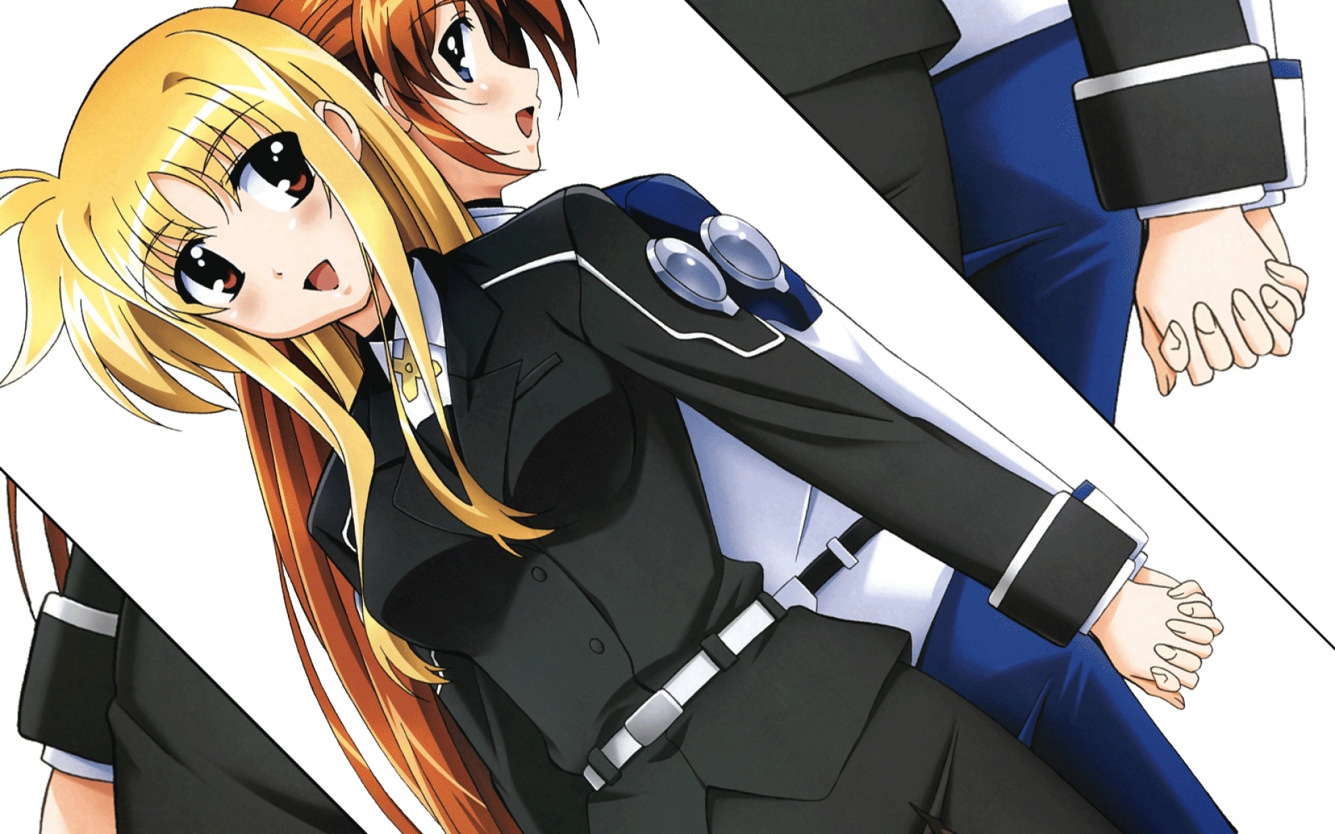 Картинки Волшебная девушка лирическая nanoha, девушки, улыбка, костюм фото и обои на рабочий стол
