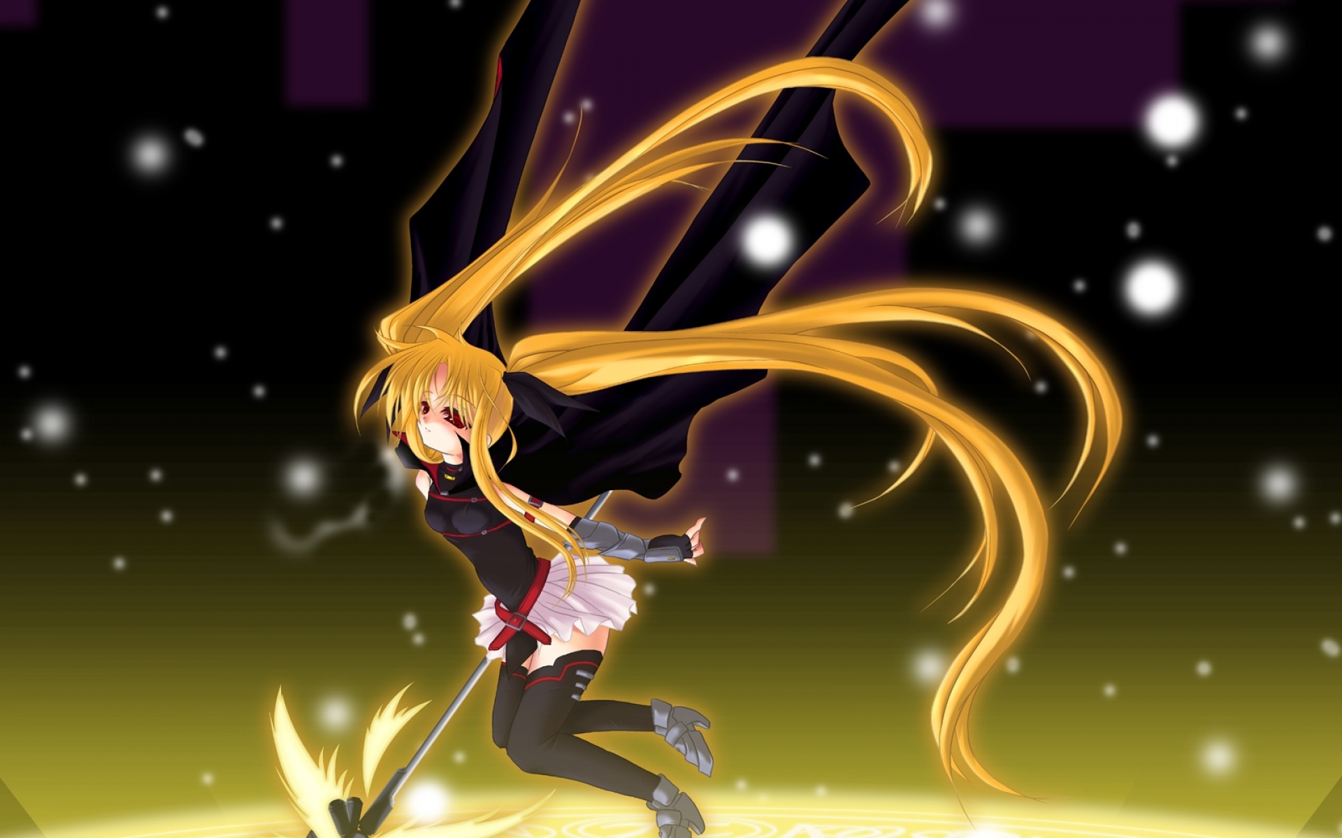 Картинки Судьба testarossa mahou shoujo лирическая nanoha, девушка, блондинка, космос, оружие фото и обои на рабочий стол