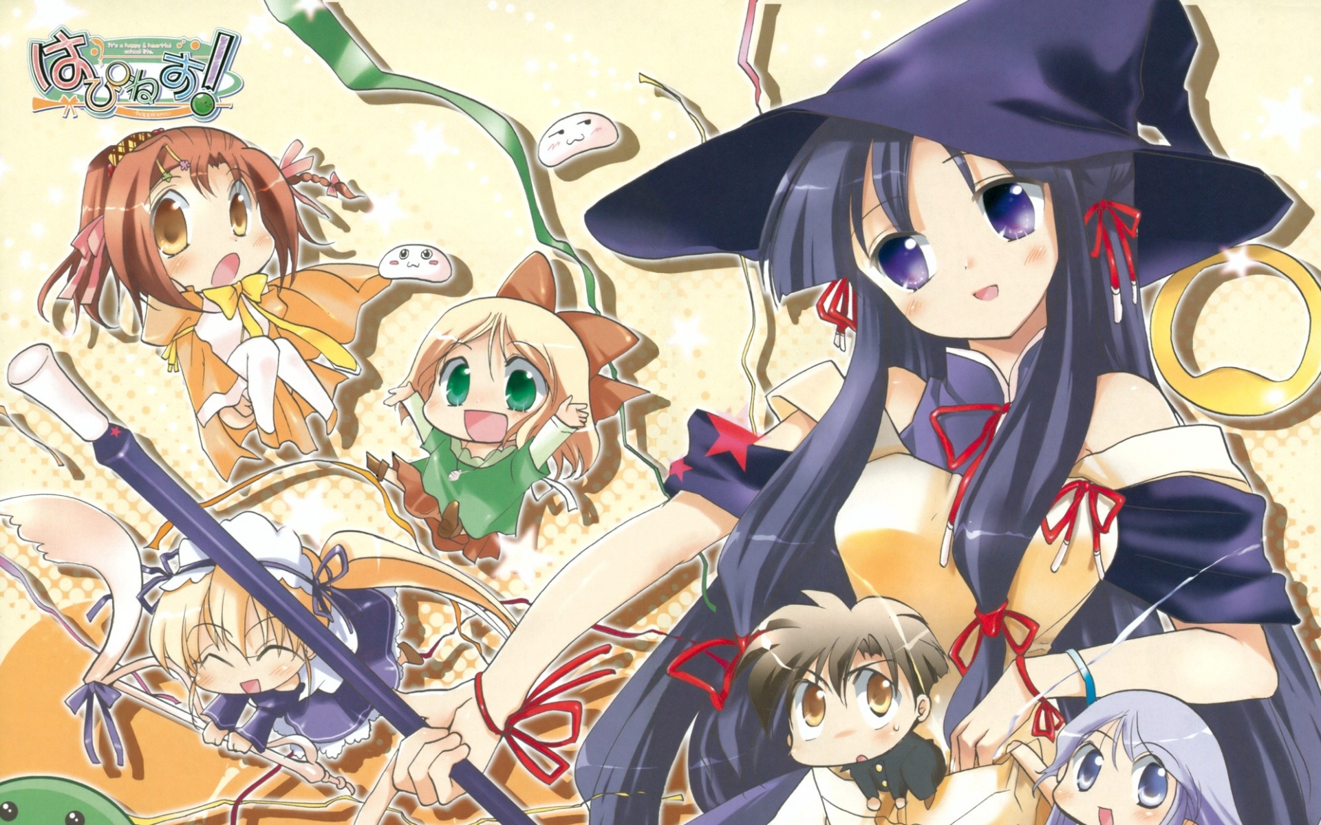 Картинки Hiiragi anri, kamisaka haruhi, kohinata sumomo, takamine koyuki, девушка, шляпа, радость, мультфильм фото и обои на рабочий стол