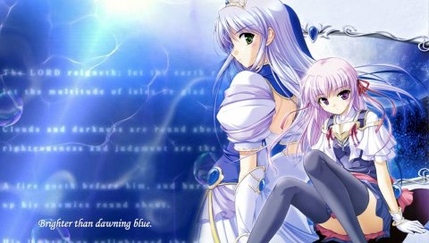Feena fam, earthlight yoake, mae yori ruri iro na, девушки, платье, осанка, чулки