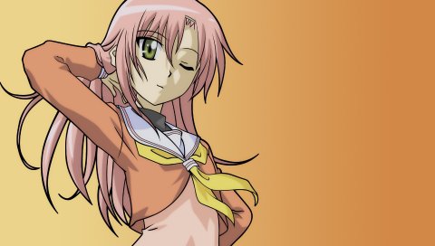 Hayate no gotoku katsura, девушка, подмигивание, осанка