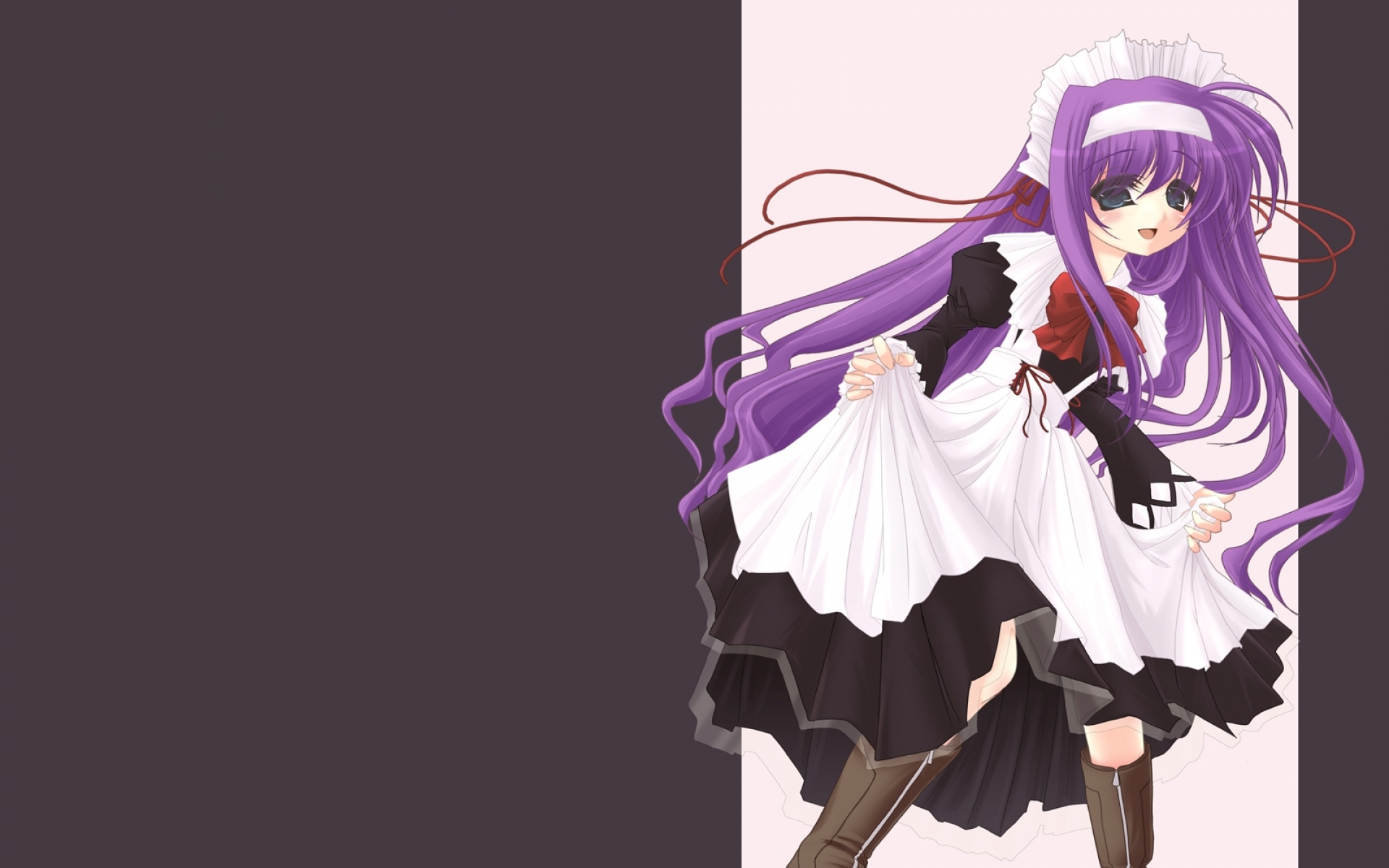 Картинки Mahou shoujo лирическая nanoha, девушка, горничная, осанка фото и обои на рабочий стол
