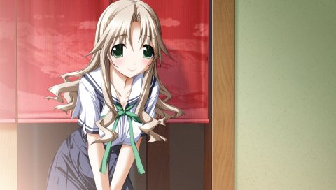 Ashita не Kimi к аи ручными п Курасима, yuugiri Ruriko, девушка, румянец, улыбка, портфель