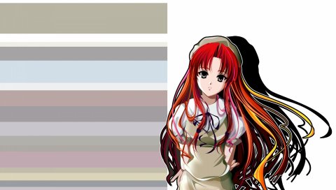 Хон Мэйлин Touhou, девушка , поза, взгляд,