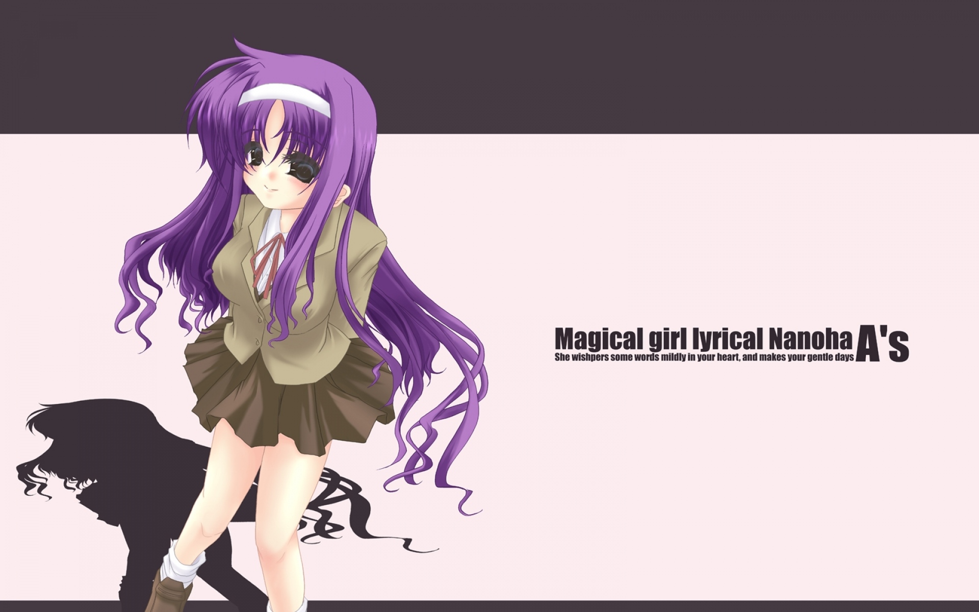 Картинки Mahou сёдзё лирическое Nanoha как, девушка, румянец, длинные волосы, поза фото и обои на рабочий стол