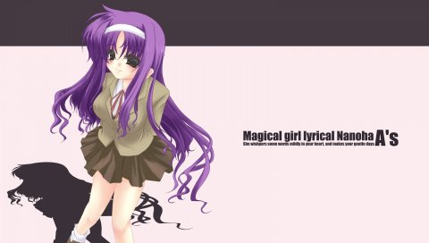 Mahou сёдзё лирическое Nanoha как, девушка, румянец, длинные волосы, поза