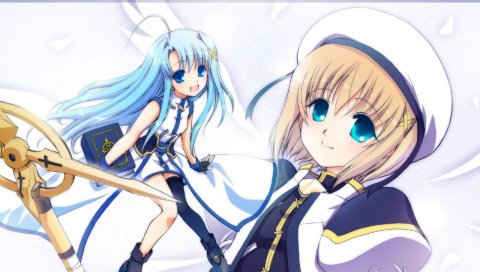 Mahou Shoujo, лирический Nanoha, девушки, милые, улыбка , голубые глаза