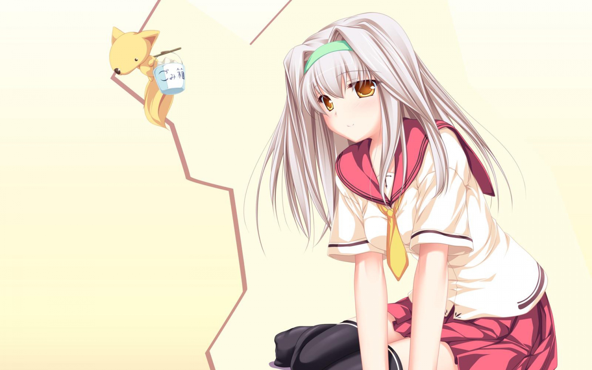 Картинки inakoi kuujou, Хина seifuku, девушка, поза, юбка, животное фото и обои на рабочий стол