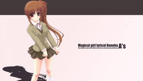 Mahou Shoujo лирический Nanoha, seifuku takamachi Nanoha, девушка, юбка,