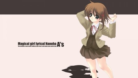 Mahou Shoujo лирический Nanoha, девушка, поза, тень