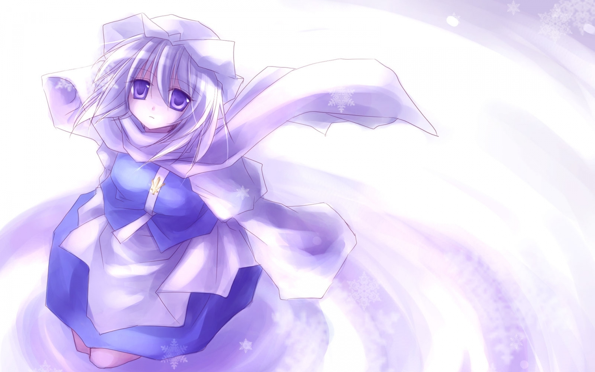 Картинки Летти Уайтрок Touhou, девушка, грустный, шарф, ветер фото и обои на рабочий стол