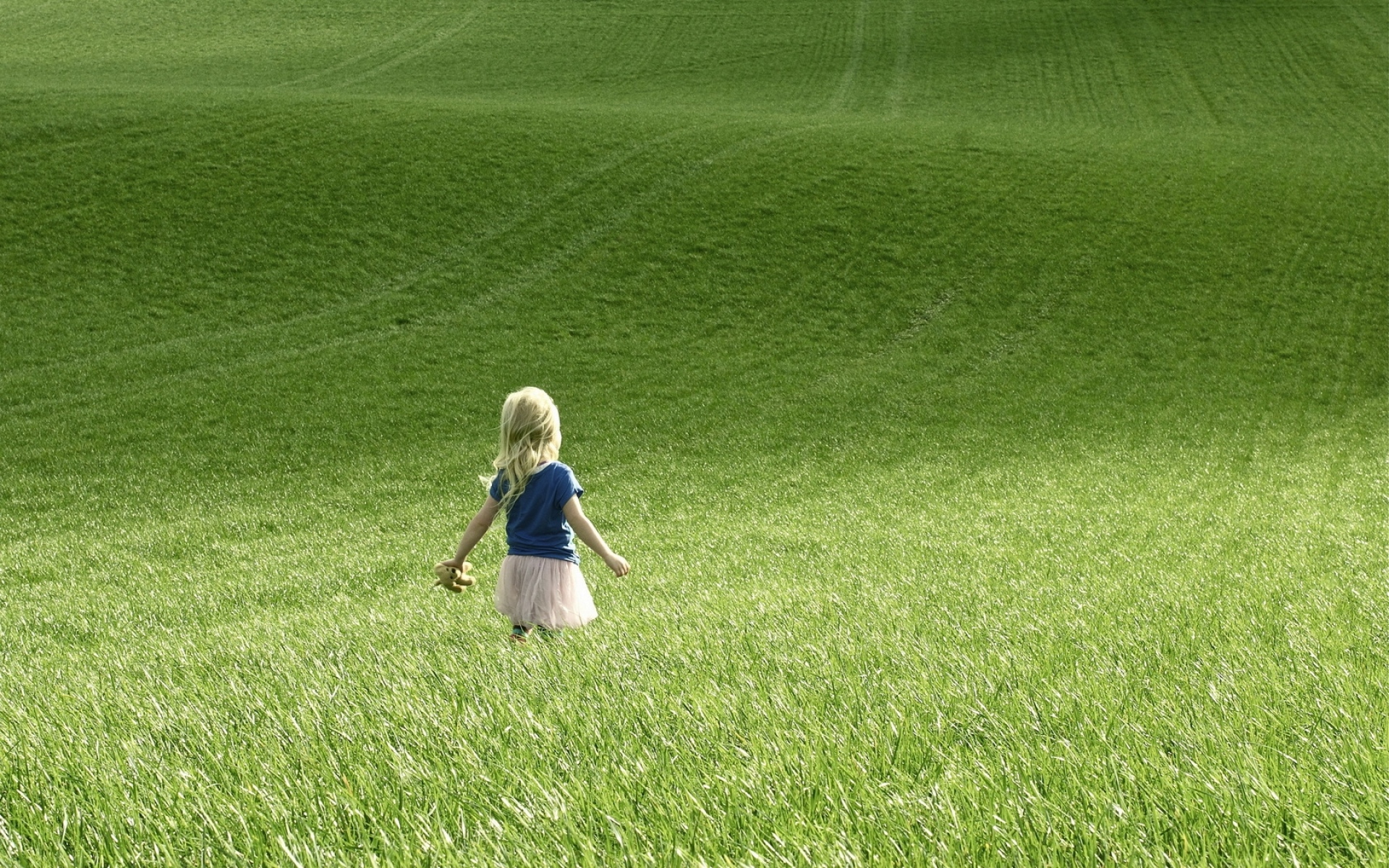 Картинки девушка, ребенок, поле, трава, прогулка фото и обои на рабочий стол
