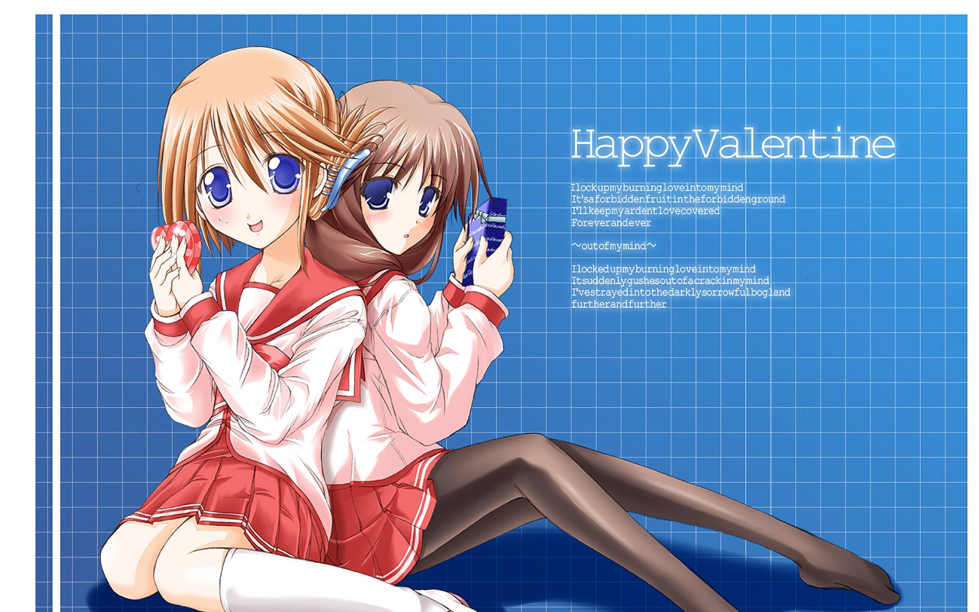 Картинки Komaki ikuno, komaki manaka, к сердцу 2 valentine, девушки, улыбка, поза фото и обои на рабочий стол